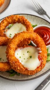 Cheesy Stuffed Mozzarella Onion Rings