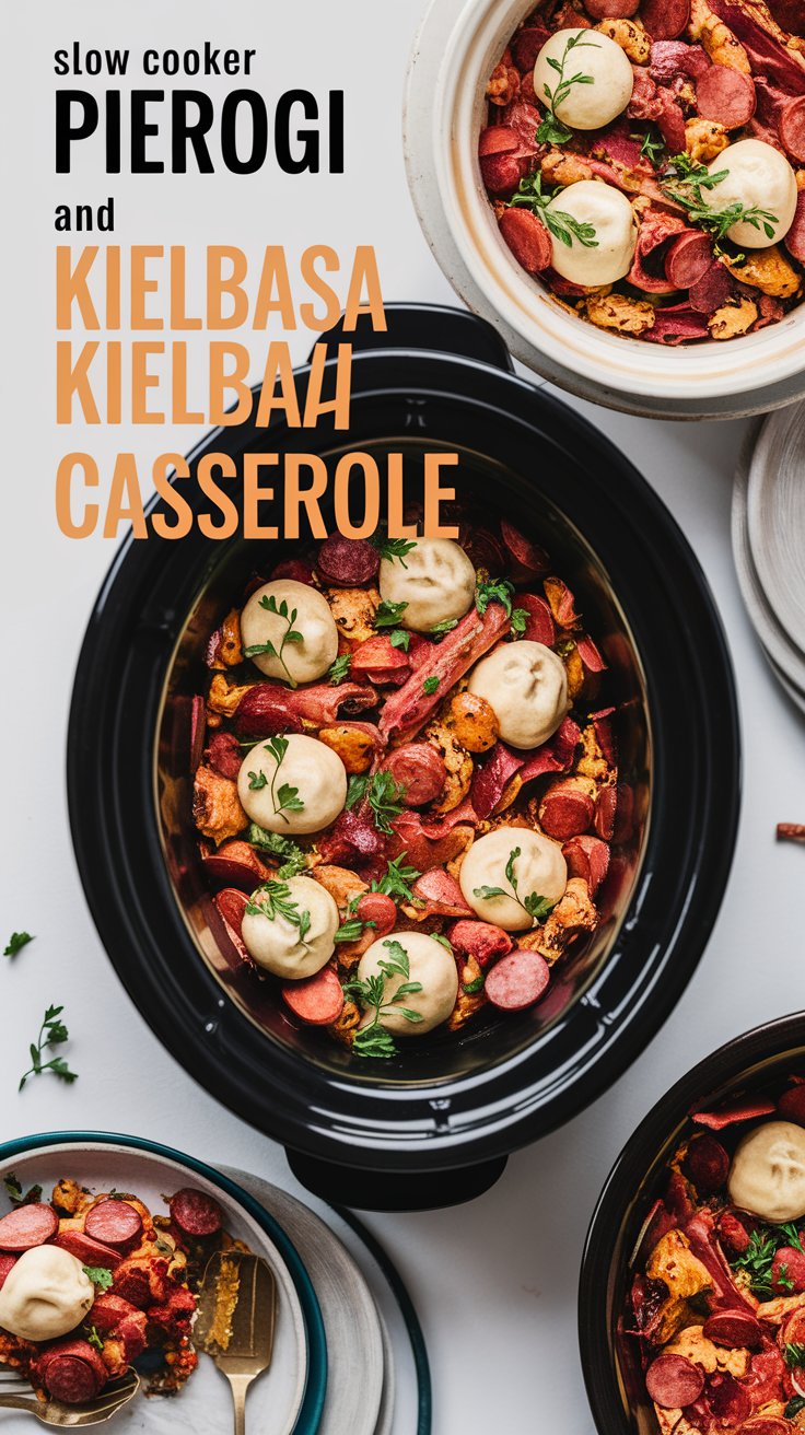 Slow Cooker Pierogi and Kielbasa Casserole