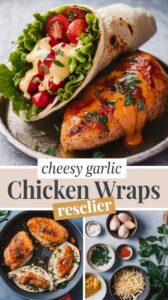 Cheesy Garlic Chicken Wraps Recipe