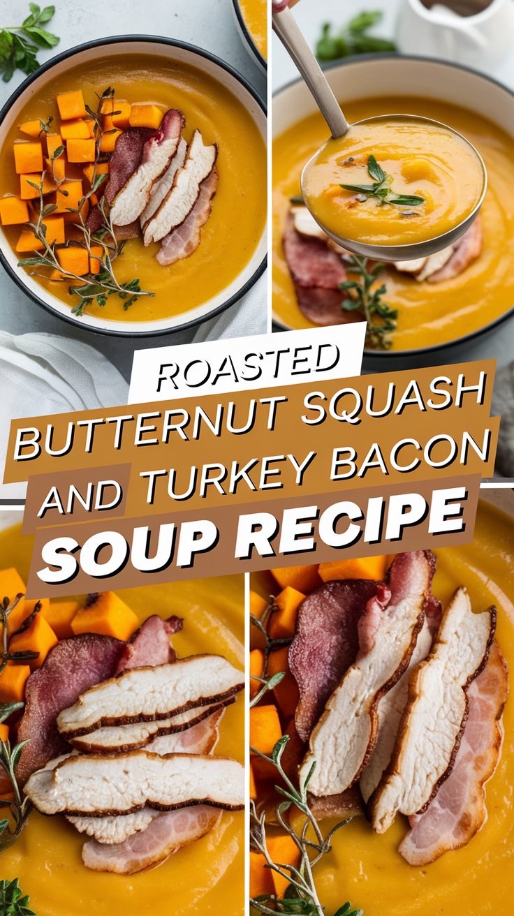 Roasted Butternut Squash and Turkey Bacon Soup Recipe